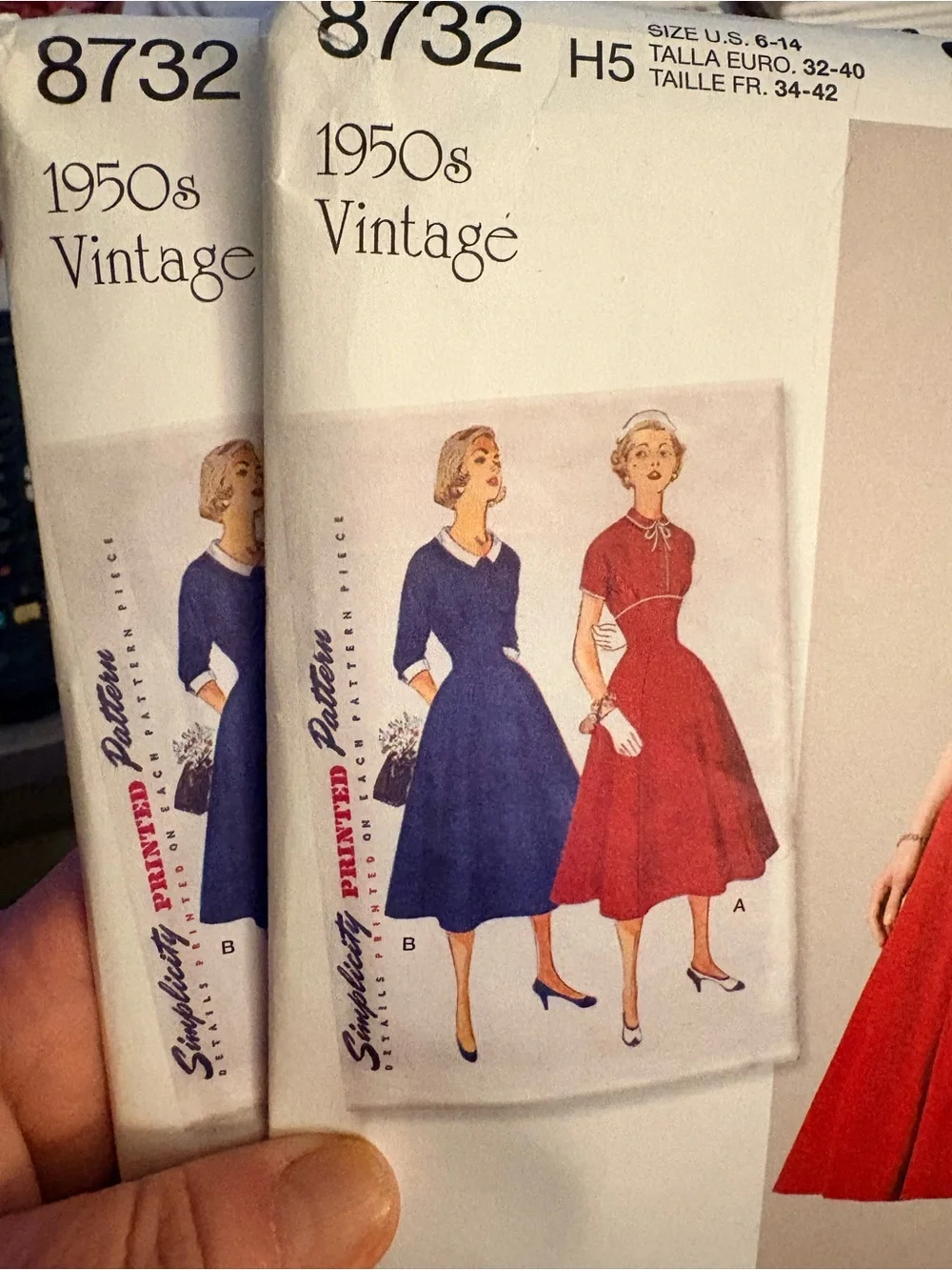 BN UNCUT SIMPLICITY 8732 H5 1950s PIN UP DRESS SEWING PATTERNS